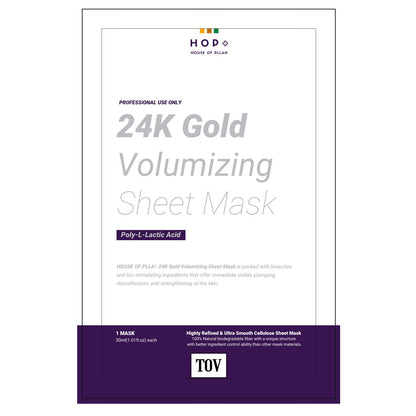 HOUSE OF PLLA® HOP+ 24K Gold Volumizing Sheet Mask (5pc/Box)